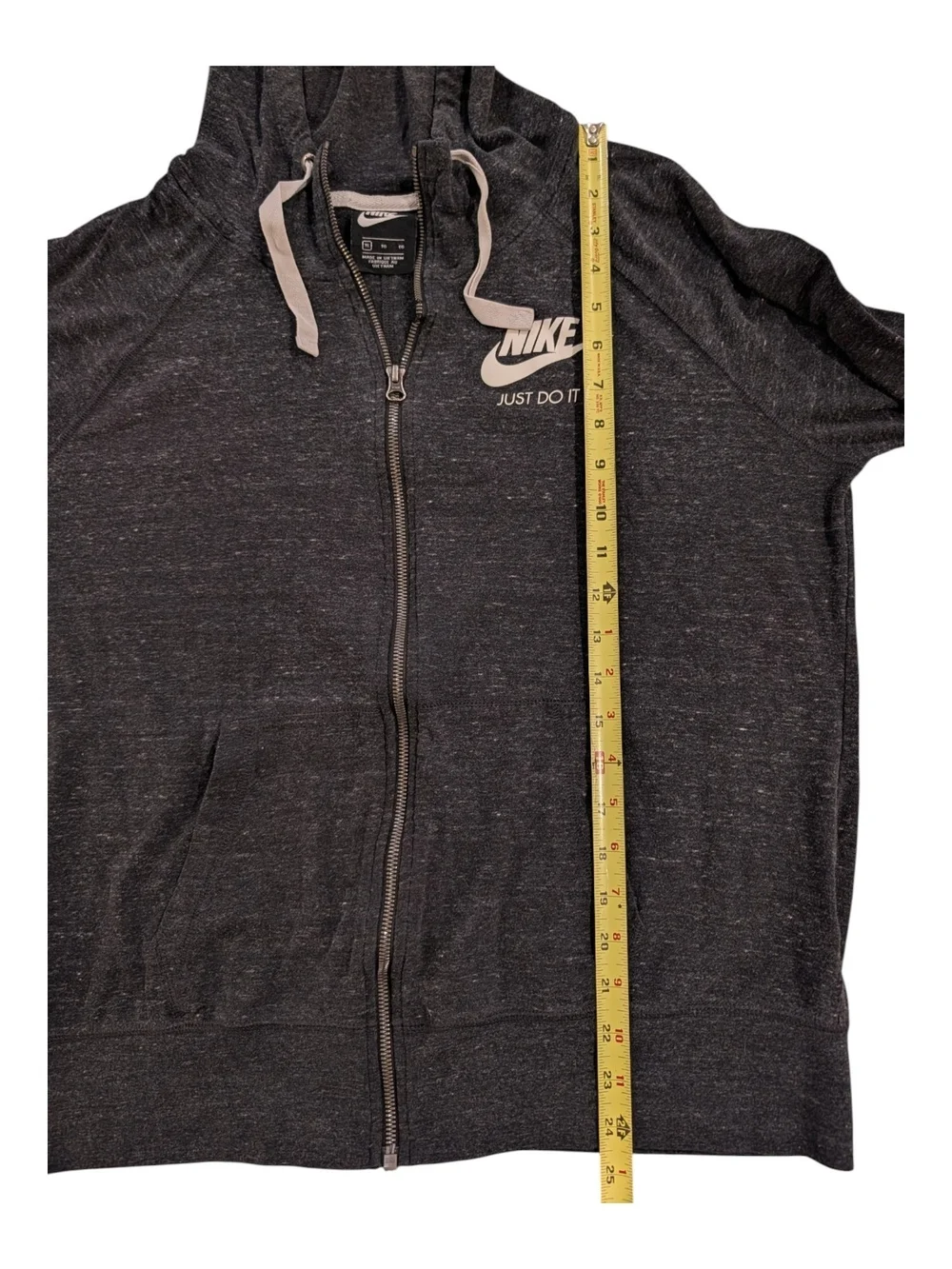 Nike Women’s Charcoal Gray Full-Zip Hoodie with White Logo